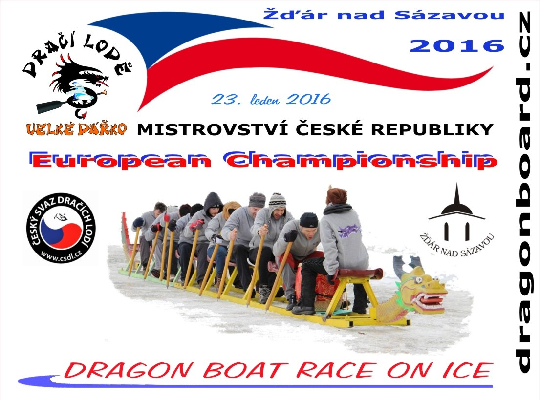 Dragon boat race on ice Velké Dářko 2016